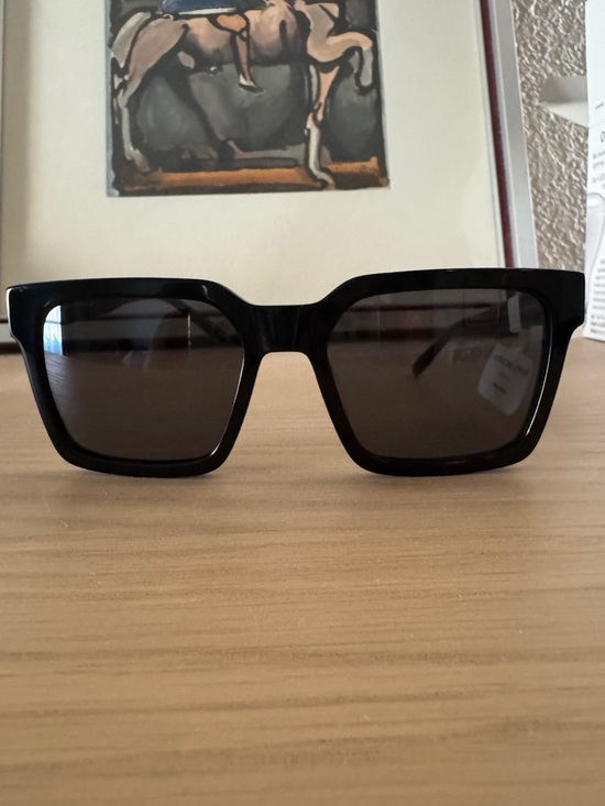 NWT CAROLINA LEMKE Lupin Chunky Rectangular Black Sunglasses main image 8